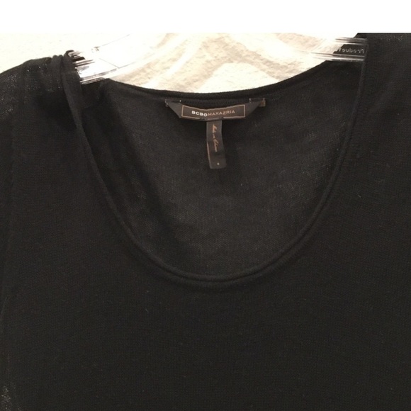 Black cotton cashmere blend  Women's Top - Picture 4 of 6